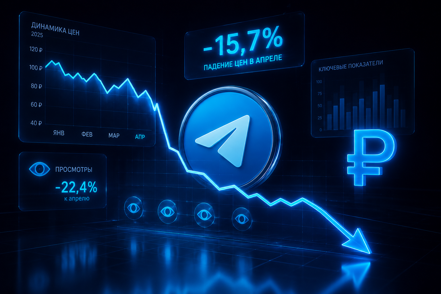 Аналитика Telegram: Реклама подешевела на 16% вслед за снижением охватов Аналитика Telegram: Реклама подешевела на 16% вслед за снижением охватов